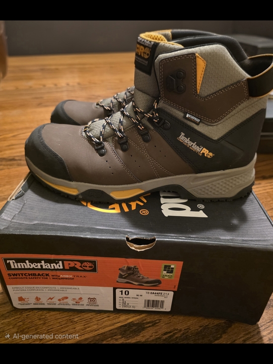 Timberland Waterproof Men\'s Work Boots - Brown/Gray with Yellow Accents main image 7